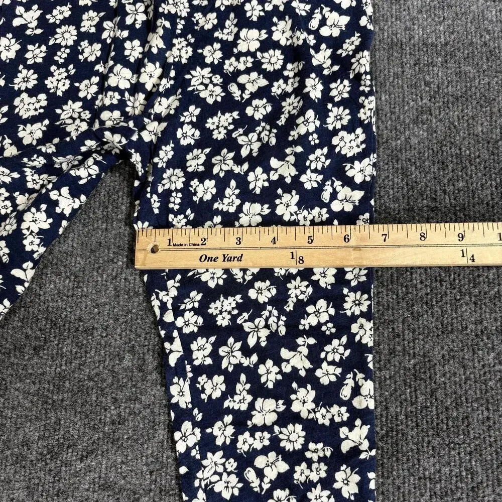 Polo Ralph Lauren Pants Girls 6 Blue Floral Knit Jogger Elastic Waist Pull On